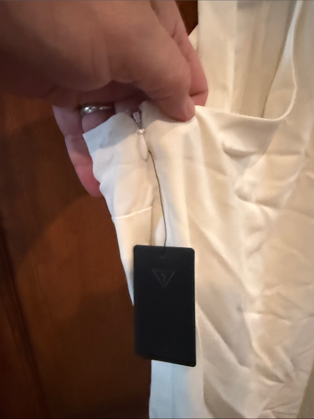 Guess White Sleeveless Tie-Shoulder Shift Dress - Picture 7 of 7